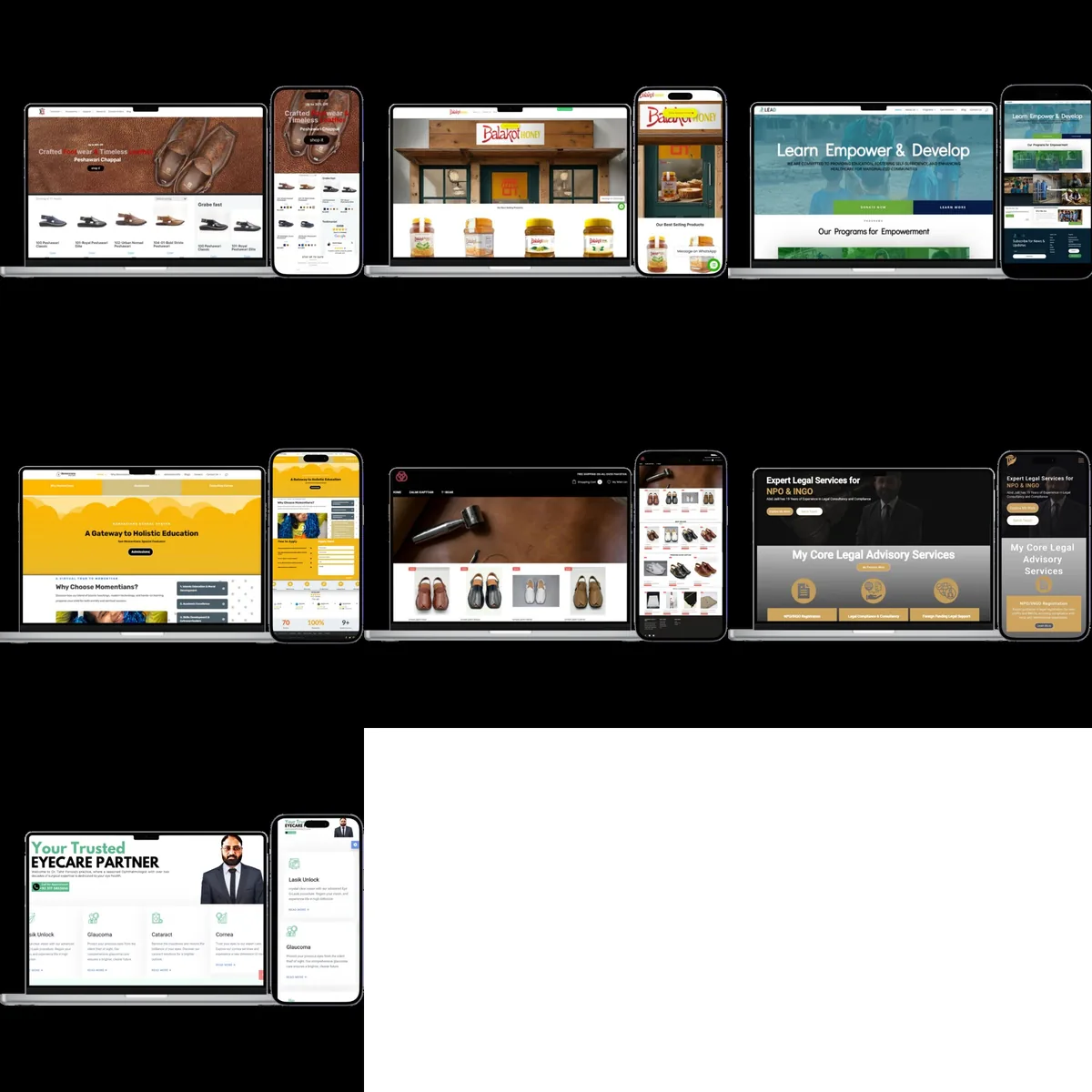 Website Design Across E-commerce, Education and Professional Services