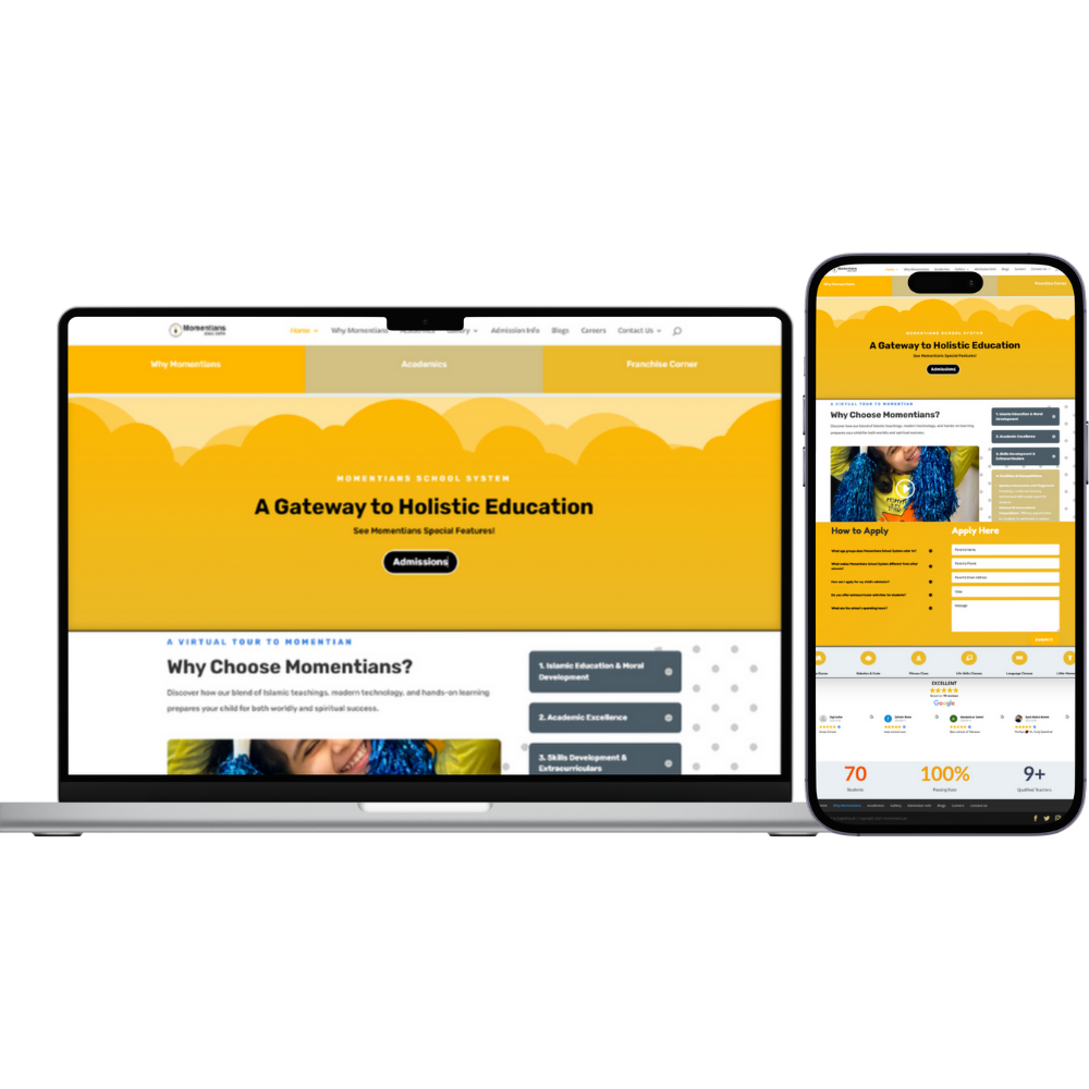 School chain Website || Comprehensive School Brand website with franchising features